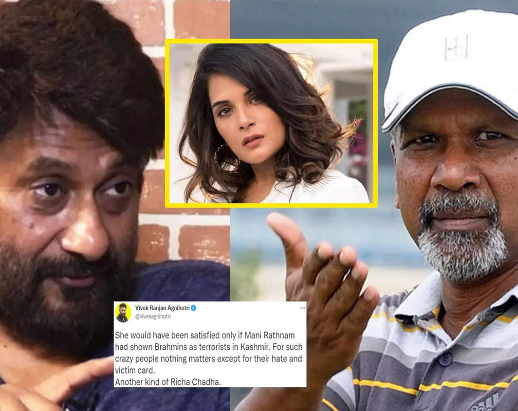 
Vivek Agnihotri calls a female activist 'another kind of Richa Chadha' for accusing director Mani Ratnam of showing Muslims as terrorists in his films
