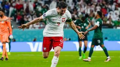 Poland's Robert Lewandowski finally gets first World Cup goal