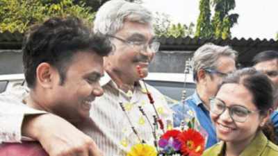 I'm happy to be out, says Anand Teltumbde on release from Taloja jail in Navi Mumbai