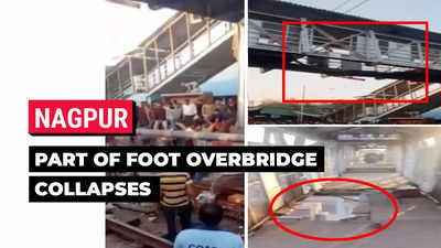 Nagpur: Slabs fall off of a foot overbridge at Balharshah railway junction, several injured