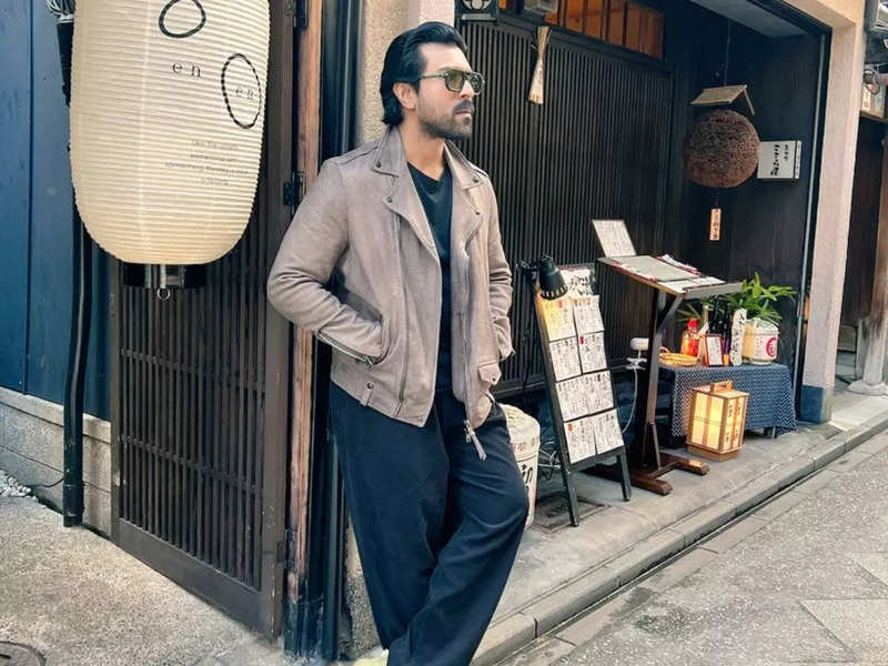 Pics: Ram Charan looks dapper in black baggy jeans and a stylish jacket