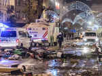 Brussels: Police cars drive through a main boulevard in Brussels, as violence br...