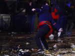 Clashes in Brussels after the World Cup football match between Belgium and Morocco