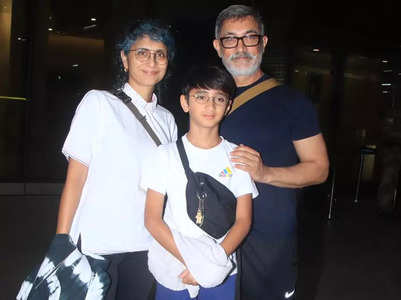 Aamir, Kiran Rao and son Azad are all smiles