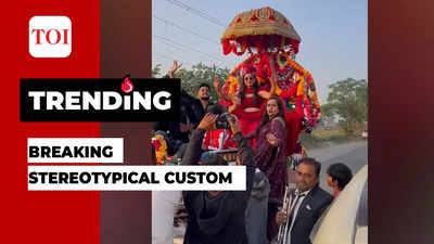 UP: Bride rides mare to perform 'ghurchari' in Muzaffarnagar's Khatauli, video goes viral