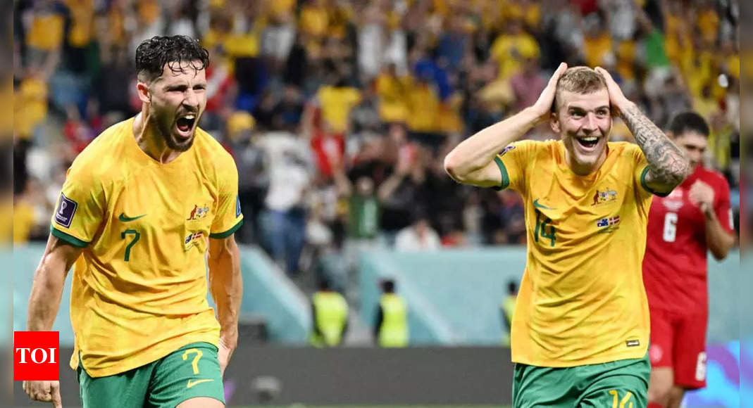 Australia vs Denmark Highlights: Mathew Leckie’s strike sends Australia into World Cup last 16 with 1-0 win over Denmark | Football News – Times of India