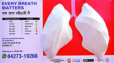 NGOs put up ‘breathing’ billboard to shed light on worsening AQI in city