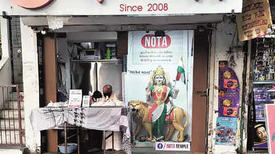 ‘NOTA temple’ comes up at a shop in Ahmedabad