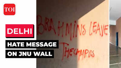 Watch: JNU campus walls defaced with slogans against upper class community