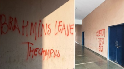 Delhi: JNU Students’ Union seeks probe into defacement of walls on campus