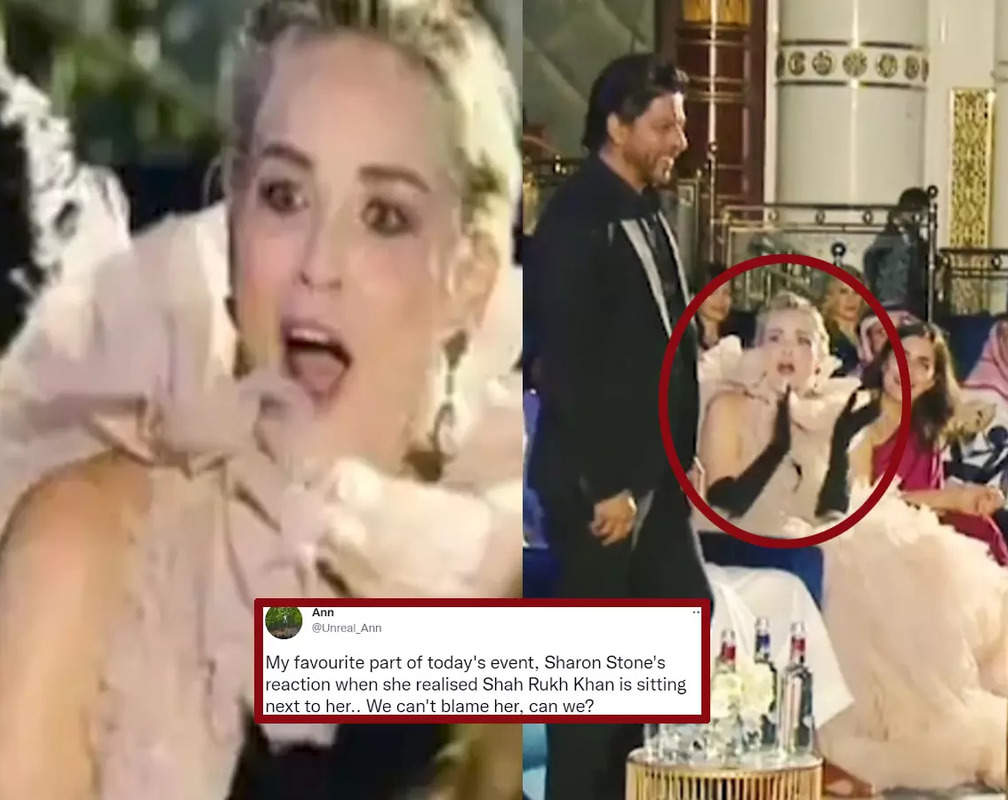 
Here's how Sharon Stone reacted after spotting Shah Rukh Khan sitting next to her!
