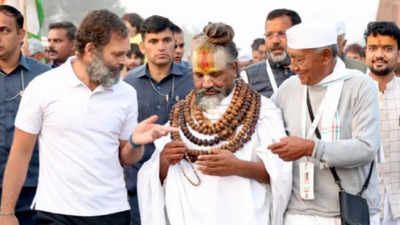 Madhya Pradesh: Controversial godman 'Computer Baba' takes part in Bharat Jodo Yatra, interacts with Rahul; BJP targets Congress