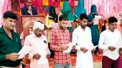 Haryana: Guarded tradition? Women sarpanches take oath in veil