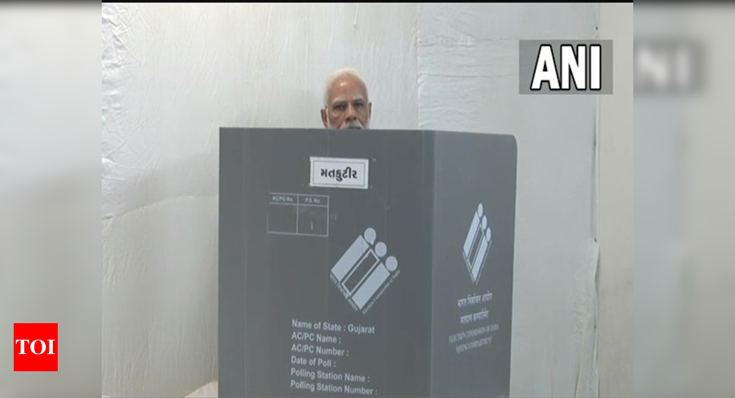 Gujarat Assembly Elections PM Modi Casts Vote In Ahmedabad Gujarat Election News Times Of India