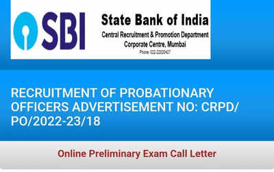 SBI PO Prelims Admit Card 2022 released at sbi.co.in, download here