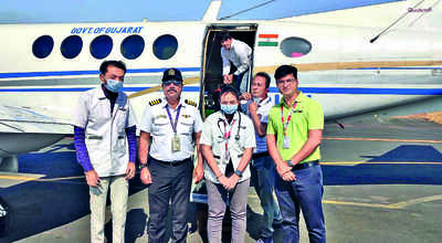 Woman shifted to Mumbai in air ambulance