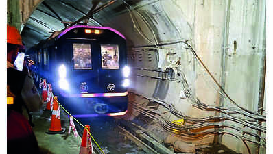 Metro completes first trial run in underground section