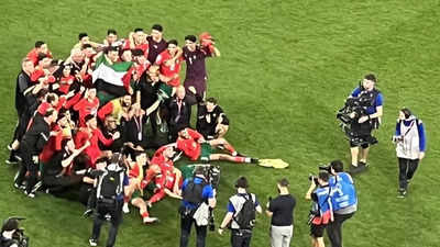 FIFA World Cup 2022: Morocco players celebrate with Palestinian flag after Spain upset