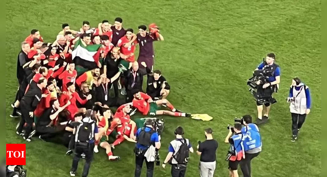 FIFA World Cup 2022: Morocco players celebrate with Palestinian flag after Spain upset | Football News