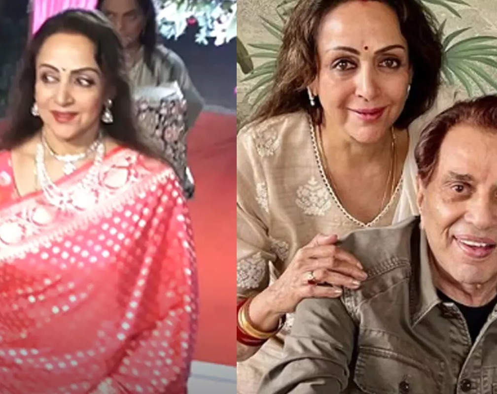 
On Dharmendra's birthday, Hema Malini spotted attending a wedding reception
