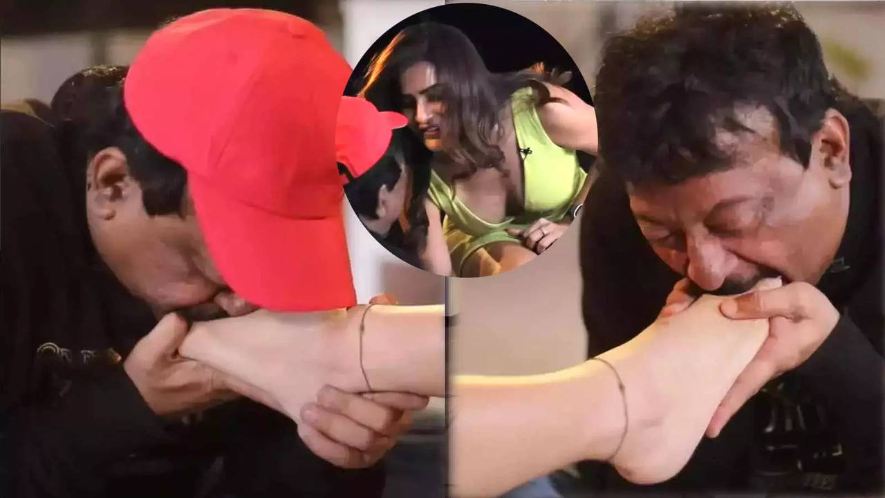 Ram Gopal Varmas VIRAL video of kissing and licking actress Ashu Reddys feet irks netizens, trolls attack RGV, call it Disgusted Hindi Movie News - Bollywood
