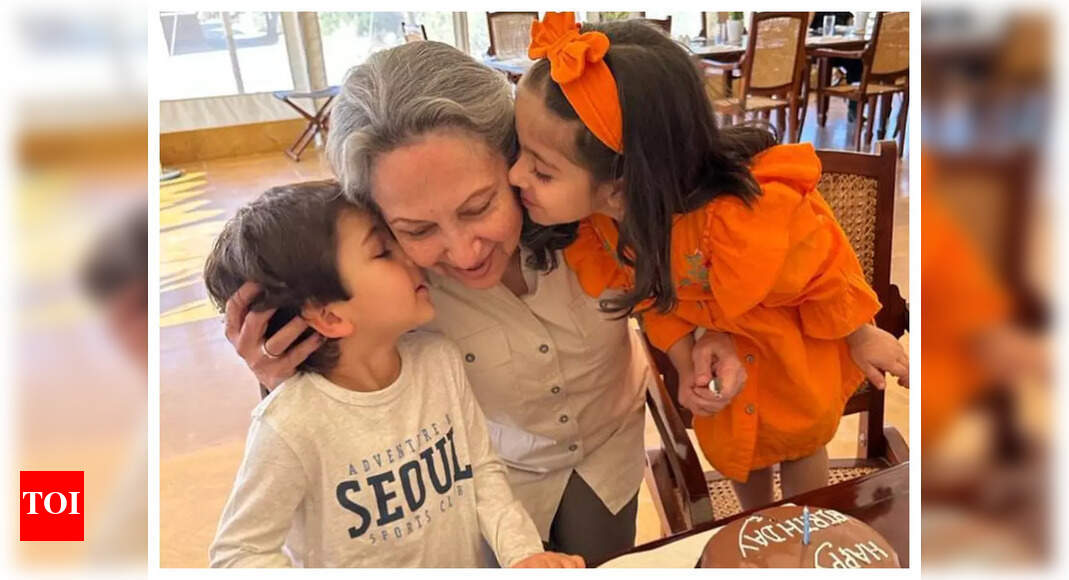Kareena Kapoor Khan shares adorable photos of Sharmila Tagore cutting her birthday cake with Taimur and Inaaya and they are too cute to be missed – Times of India