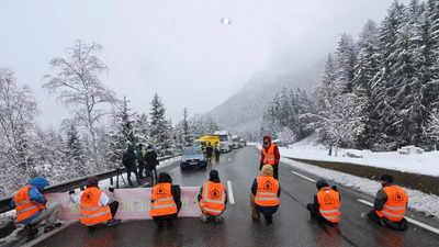 Climate activists from France and Italy block Mount Blanc tunnel