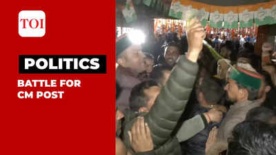 Battle for CM post: Himachal Congress chief Pratibha Singh's supporters gather outside party office in Shimla, raise slogans in her support