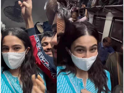 Sara Ali Khan travels in a crowded local train to beat Mumbai’s ‘insane’ traffic - watch video