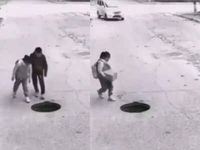 Viral video: Kids carry big rocks to cover the manhole; Netizens hail