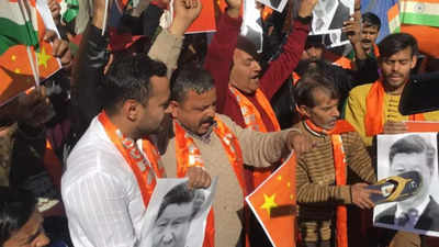 Shiv Sena (Udhav), DF-SS protest against China in Jammu; demand to boycott Chinese goods