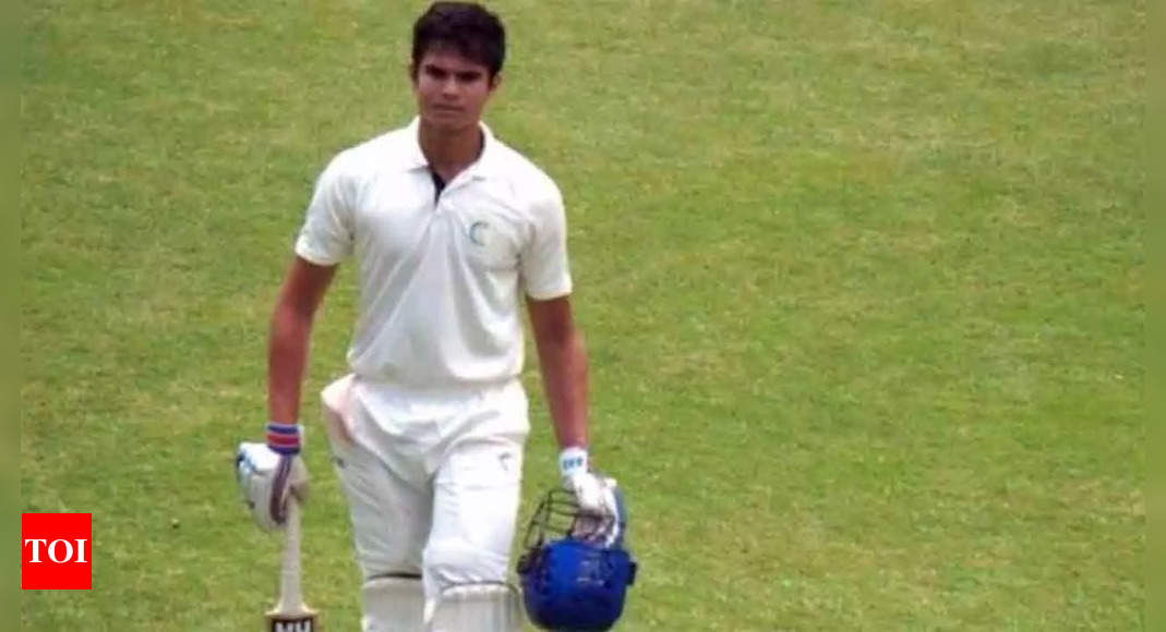 Arjun Tendulkar slams ton on First-Class debut | Cricket News – Times of India
