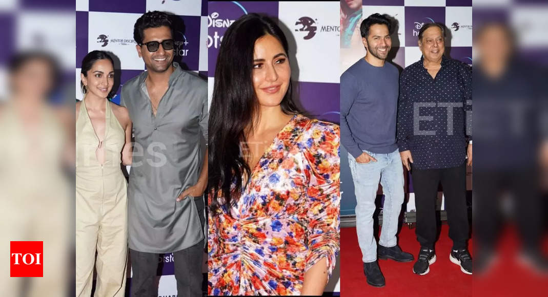Vicky Kaushal, Katrina Kaif, Kiara Advani, Varun Dhawan with father David Dhawan: Celebs attend the screening of ‘Govinda Naam Mera’ – Pics inside – Times of India
