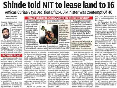 HC directs status quo on CM Shinde’s order to lease out NIT land