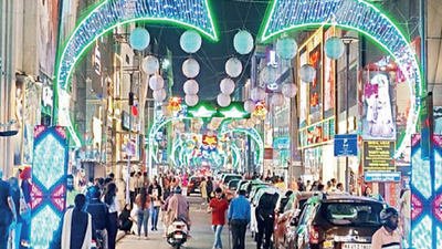 Commercial Street: Commercial Street lights up for festive season in  Bengaluru