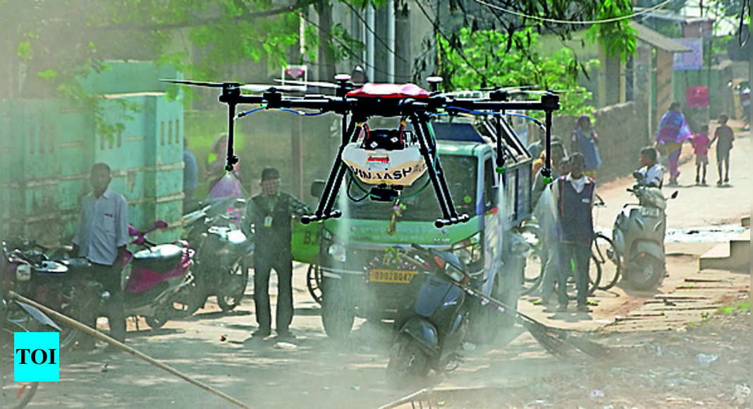 शहर में डेंगू के खिलाफ लड़ाई में ड्रोन की शुरुआत |  भुवनेश्वर समाचार – टाइम्स ऑफ इंडिया