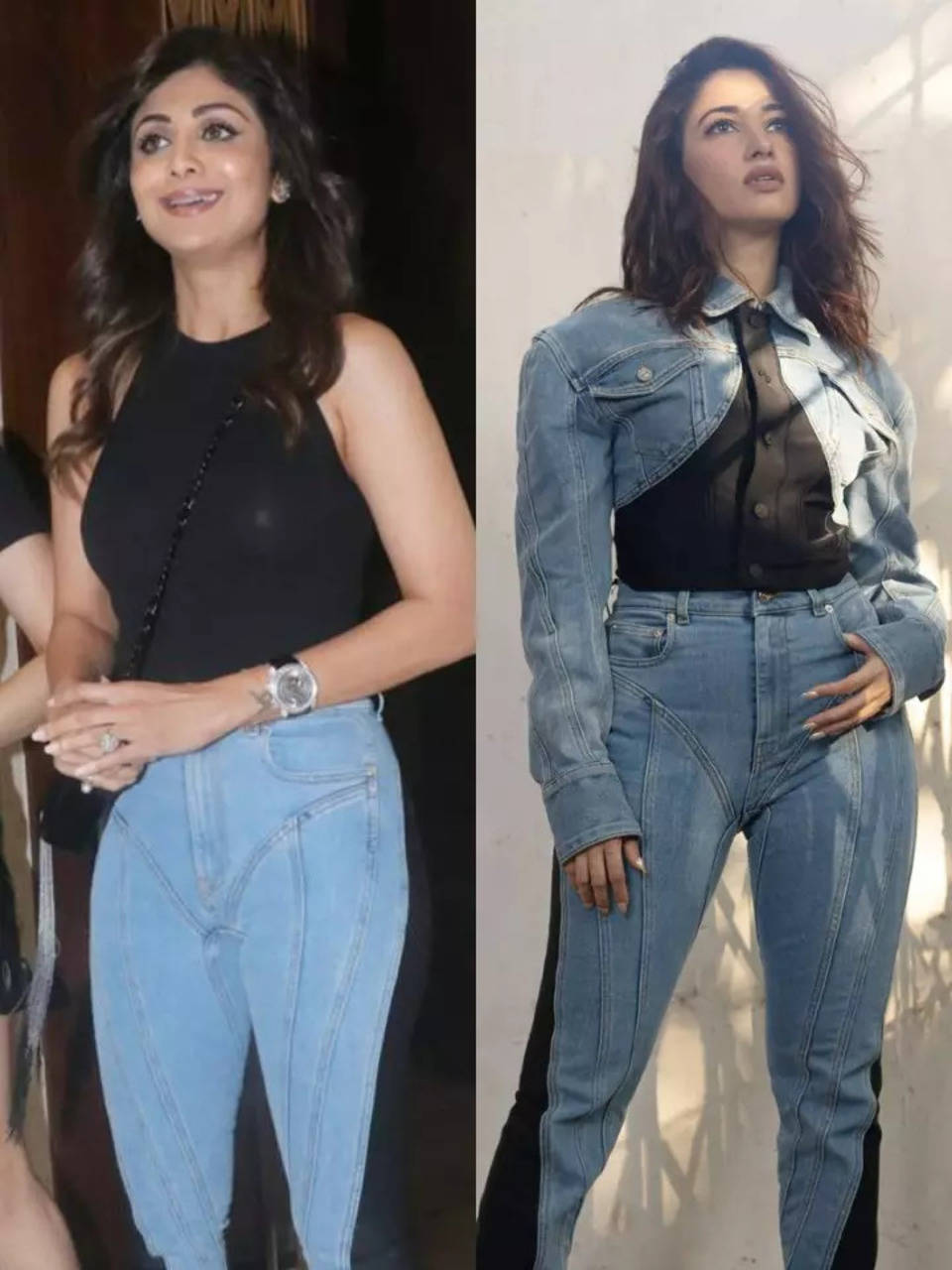 Shilpa Shetty or Tamannaah Bhatia: Who wore the 'hot' bottom slit jeans  better?