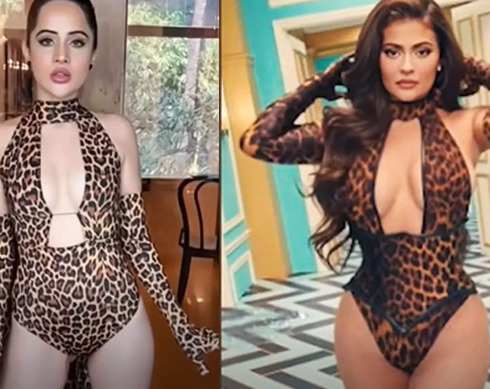 
Urfi Javed wears a revealing leopard-print dress and it has similarities with Kylie Jenner’s outfit from 2021
