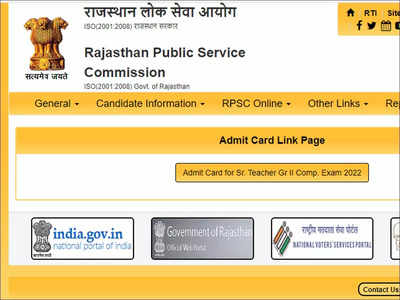 RPSC Admit Card 2022 Grade 2 released for Group C at rpsc.rajasthan.gov.in; download here