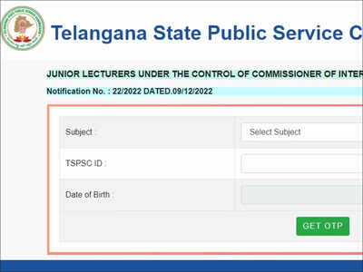 TSPSC Junior Lecturer Recruitment 2022: Application link active, apply for 1392 vacancies on tspsc.gov.in