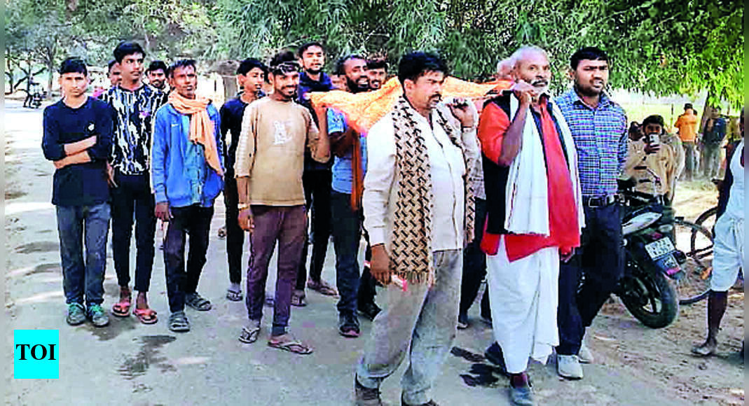 कौशाम्बी के ग्रामीणों ने मोर की शवयात्रा निकाली |  इलाहाबाद समाचार – टाइम्स ऑफ इंडिया