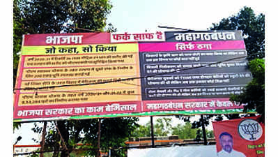 BJP puts up posters to highlight its achievements & GA’s ‘failures’