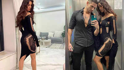 Disha Patani stuns in a sultry black dress, twins with rumoured boyfriend Aleksandar Alex Ilic in an elevator selfie