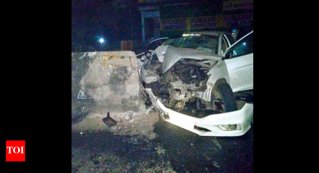 Woman dies after car rams median; 3 injured in Chennai | Chennai News ...