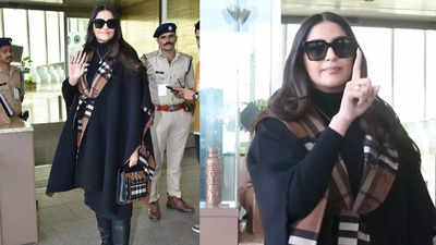 Sonam Kapoor's airport look includes an all black outfit and