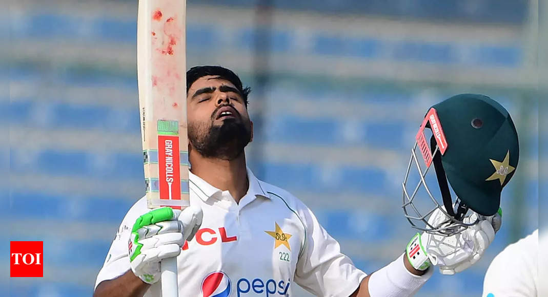 Babar Azam slams his fourth hundred of the year to lead Pakistan’s recovery against New Zealand in first Test | Cricket News – Times of India