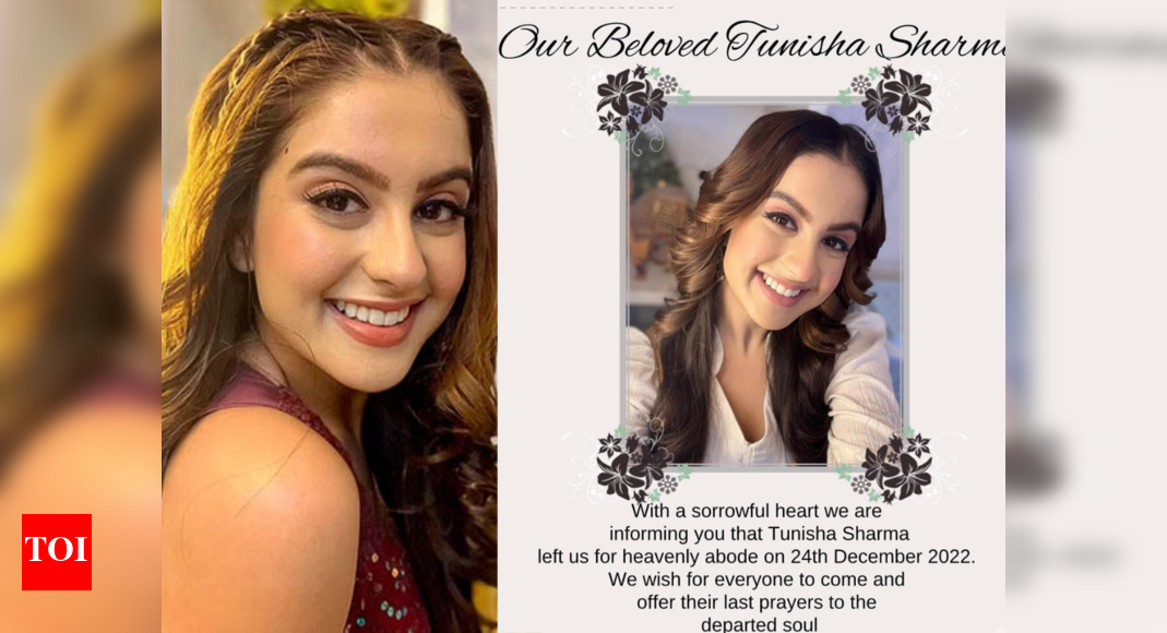 Tunisha Sharma's last rites to be held on December 27 at her residence ...