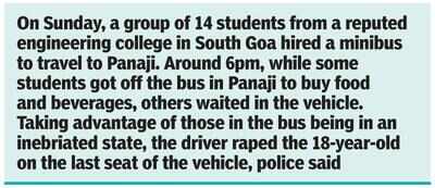 Minibus driver rapes 18-yr-old engg student in Panaji, held