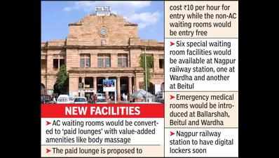 Nagpur rly station to get AC waiting lounge with body massage, pedicure, refreshments