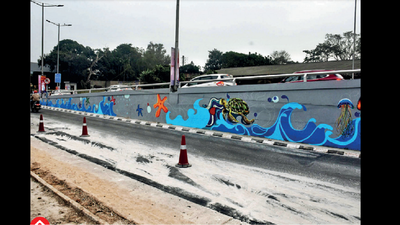 Facelift for Kolkata airport road with clean, wide stretches, graffiti & greenery